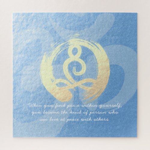 Yoga Instructor Meditation Pose Zen Om Sign Quotes Jigsaw Puzzle