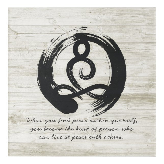 Yoga Instructor Meditation Pose Zen Symbol Quotes Acrylic Print (Front)