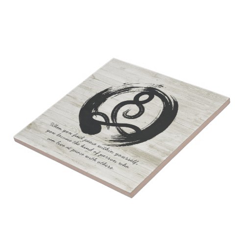 Yoga Instructor Meditation Pose Zen Symbol Quotes Ceramic Tile