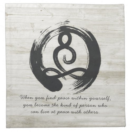 Yoga Instructor Meditation Pose Zen Symbol Quotes Cloth Napkin