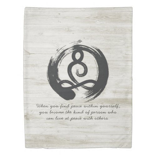 Yoga Instructor Meditation Pose Zen Symbol Quotes Duvet Cover