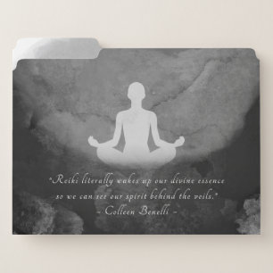 Yoga Instructor Meditation Pose Zen Symbol Quotes File Folder