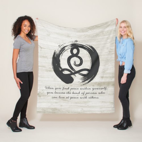 Yoga Instructor Meditation Pose Zen Symbol Quotes Fleece Blanket