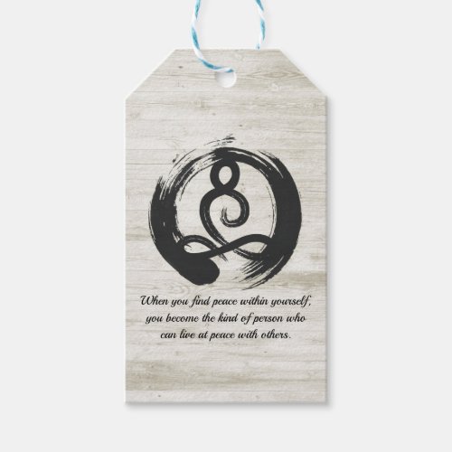 Yoga Instructor Meditation Pose Zen Symbol Quotes Gift Tags