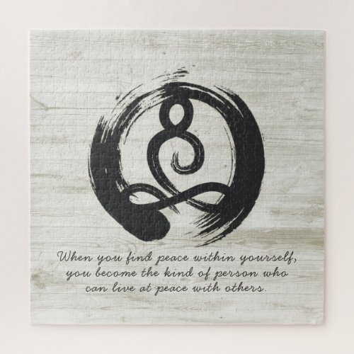 Yoga Instructor Meditation Pose Zen Symbol Quotes Jigsaw Puzzle