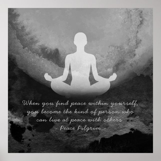 Yoga Instructor Meditation Pose Zen Symbol Quotes  Poster (Front)
