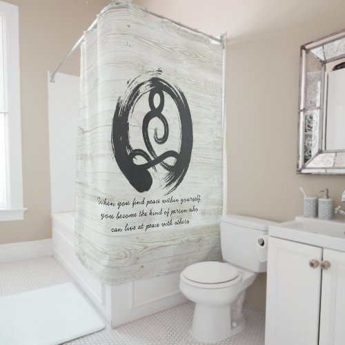 Yoga Instructor Meditation Pose Zen Symbol Quotes Shower Curtain