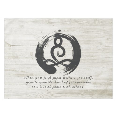 Yoga Instructor Meditation Pose Zen Symbol Quotes Tablecloth