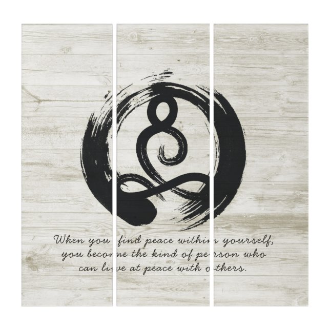 Yoga Instructor Meditation Pose Zen Symbol Quotes Triptych (Front)