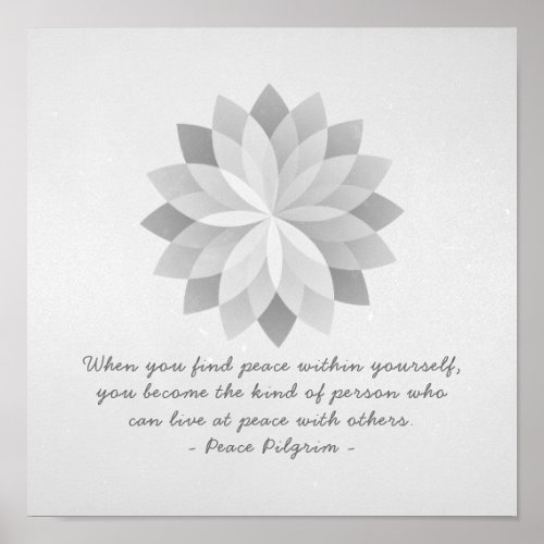 YOGA Instructor Meditation Quotes Lotus Mandala Poster