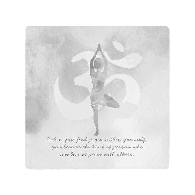 YOGA Instructor Meditation Tree Pose Om Sign Quote (Front)