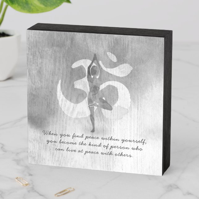 YOGA Instructor Meditation Tree Pose Om Sign Quote (In Situ Horizontal)