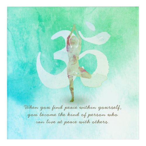 YOGA Instructor Meditation Tree Pose Om Sign Quote Acrylic Print