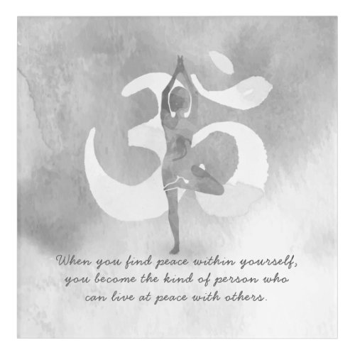 YOGA Instructor Meditation Tree Pose Om Sign Quote Acrylic Print