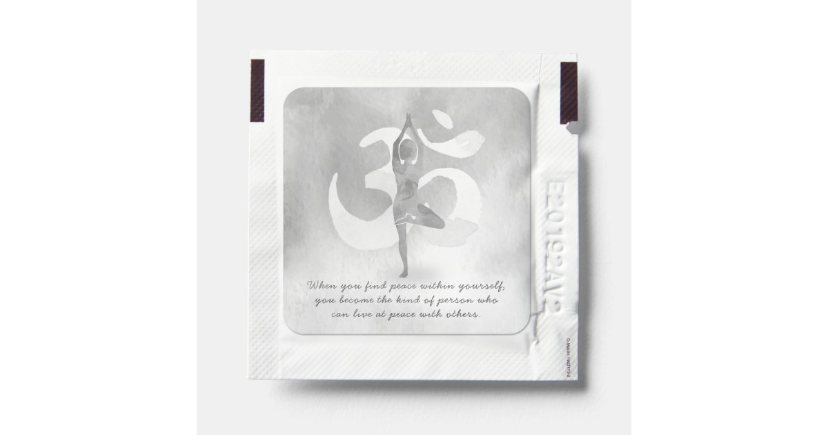 Yoga Instructor Meditation Tree Pose Om Sign Quote Hand Sanitizer Packet Zazzle Com