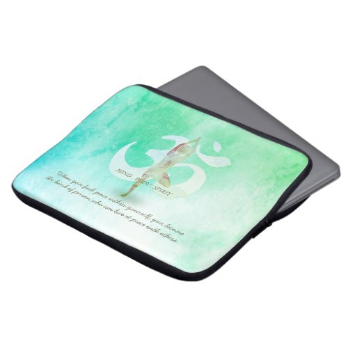 YOGA Instructor Meditation Tree Pose Om Sign Quote Laptop Sleeve