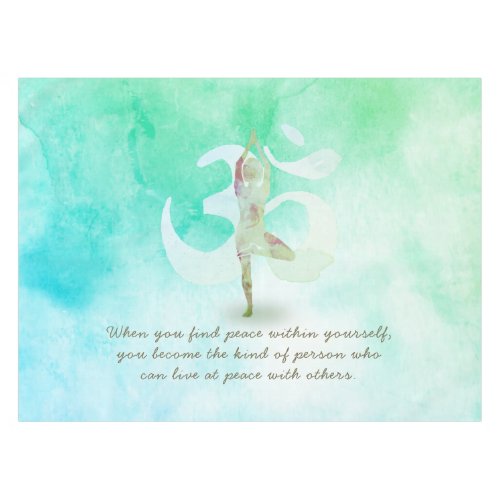 YOGA Instructor Meditation Tree Pose Om Sign Quote Tablecloth