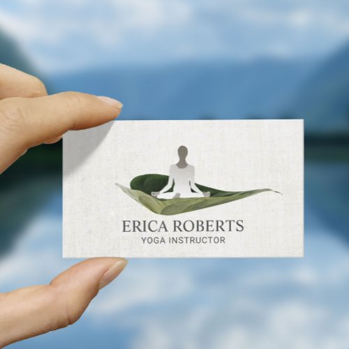 Yoga Instructor Meditation Zen Foliage Reiki Business Card