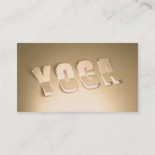 Yoga Instructor Modern Gold 3D Paper Cut Text Look Business Card
