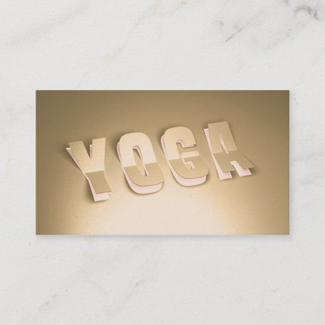 Yoga Instructor Modern Gold 3D Paper Cut Text Look Business Card (Front)