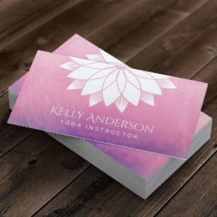 Yoga Instructor Modern Lotus Floral Mandala Business Card