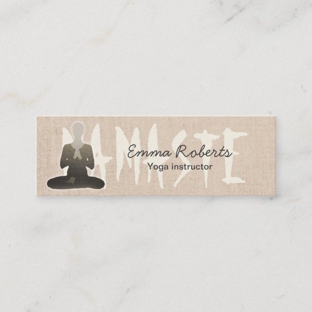 Yoga Instructor Namaste Wellness Spa Mini Business Card (Front)