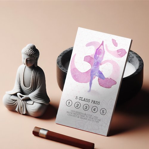 Yoga Instructor Om Symbol Class Pass Loyalty Card