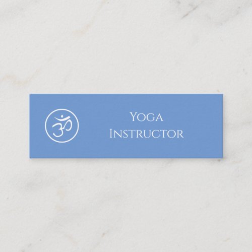 Yoga Instructor Om Symbol QR code Light Blue Mini Business Card