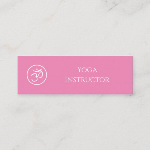 Yoga Instructor Om Symbol QR code Pink Mini Business Card