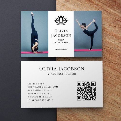 Yoga Instructor Photo Business Card