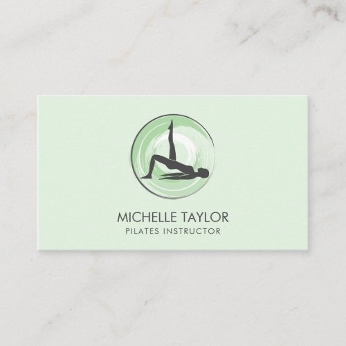 Yoga Instructor Pilates Fitness Modern Namaste Bus Business Card