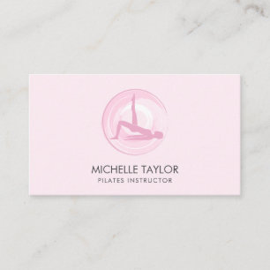 Yoga Instructor Pilates Fitness Modern Namaste Bus Business Card