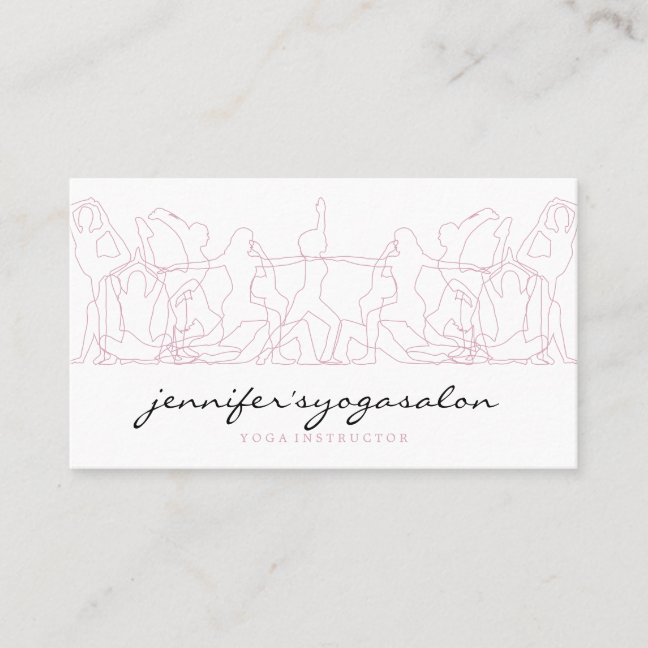 Yoga Instructor Pink Business Card