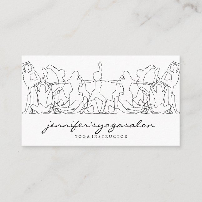 Yoga Instructor Poses Practise Gym Asanas Business Card
