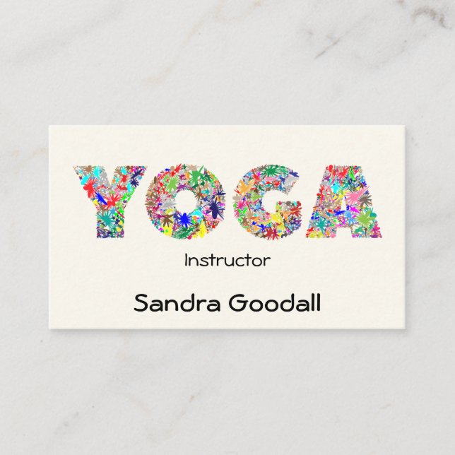 YOGA Instructor Pretty Personalized Business Cards (Front)
