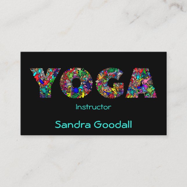 YOGA Instructor Pretty Personalized Business Cards (Front)