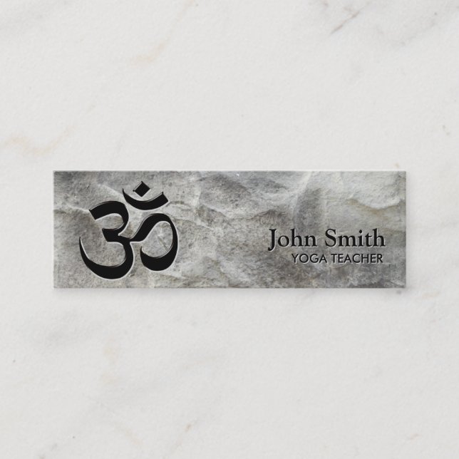 Yoga Instructor Professional Om Symbol Mini Business Card (Front)