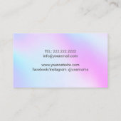 Yoga Instructor Purple Holographic Lotus Flower Business Card (Back)