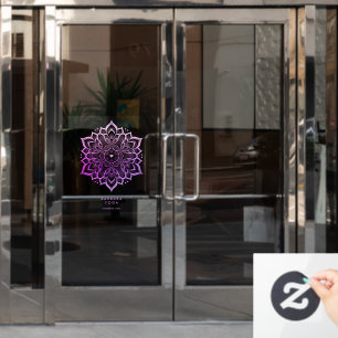 Yoga Instructor Purple Mandala Wellness  Window Cling