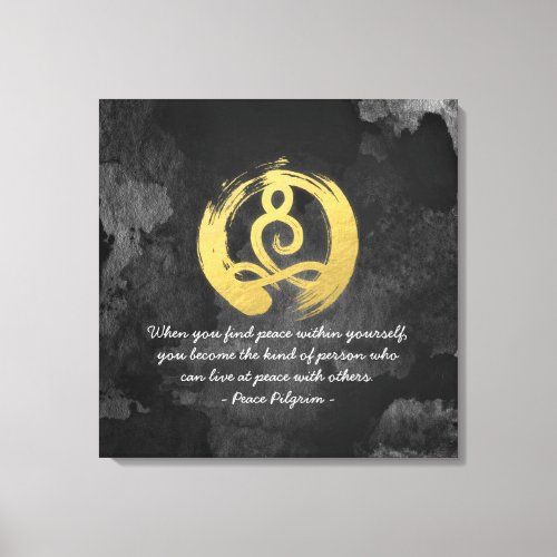 YOGA Instructor Quotes Meditation Pose Zen Symbol Canvas Print