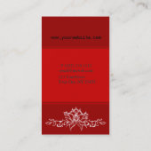 Yoga Instructor Red Asian Hand Drawing  Lotus Business Card (Back)