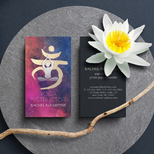 Yoga Instructor Root Chakra Symbol Meditation Pose Business Card