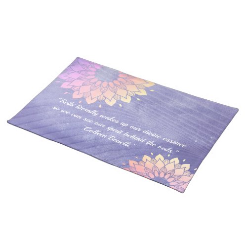 Yoga Instructor Rose Gold Mandala Quotes Cloth Placemat