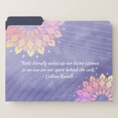 Yoga Instructor Rose Gold Mandala Quotes File Folder