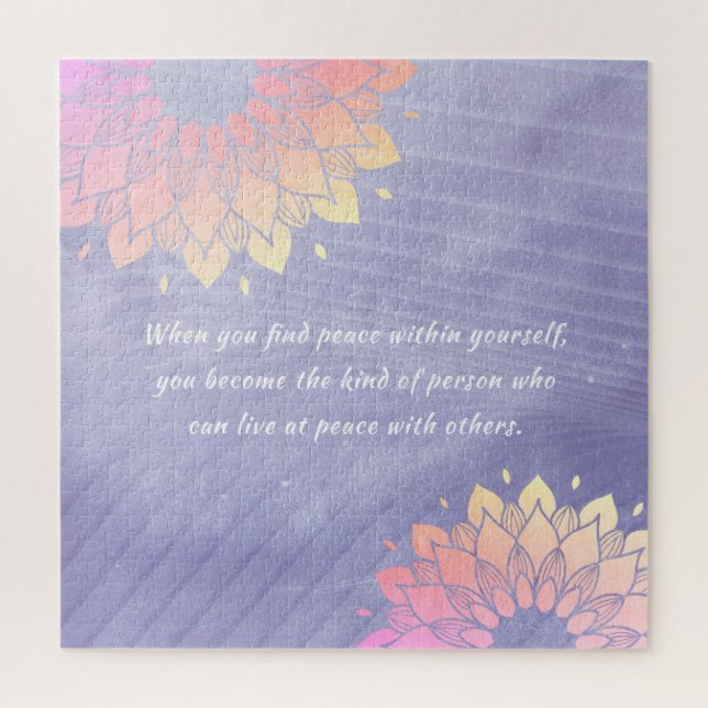 Yoga Instructor Rose Gold Mandala Quotes Jigsaw Puzzle (Vertical)