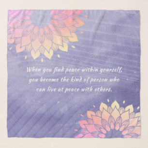 Yoga Instructor Rose Gold Mandala Quotes Scarf