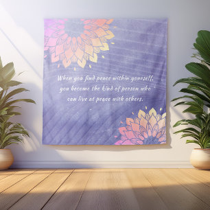 Yoga Instructor Rose Gold Mandala Quotes Tapestry