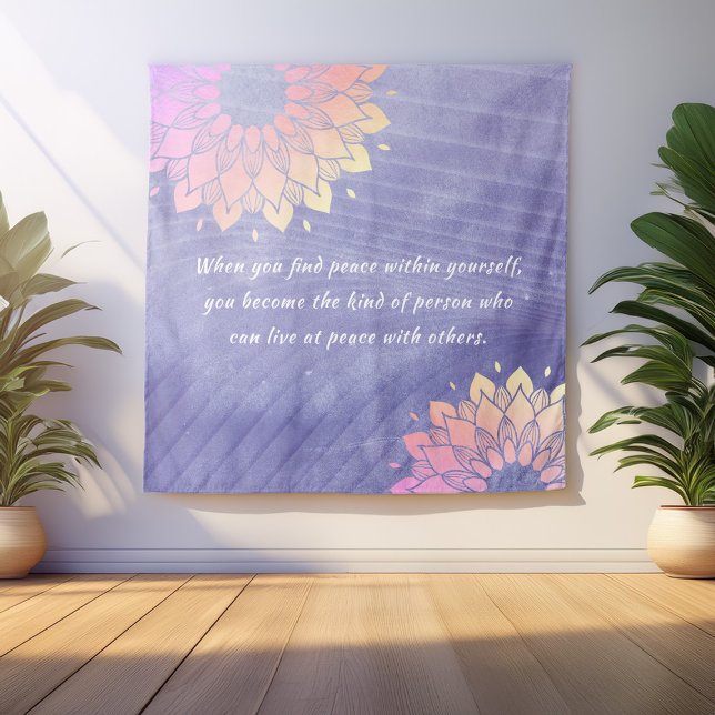 Yoga Instructor Rose Gold Mandala Quotes Tapestry (Creator Uploaded)