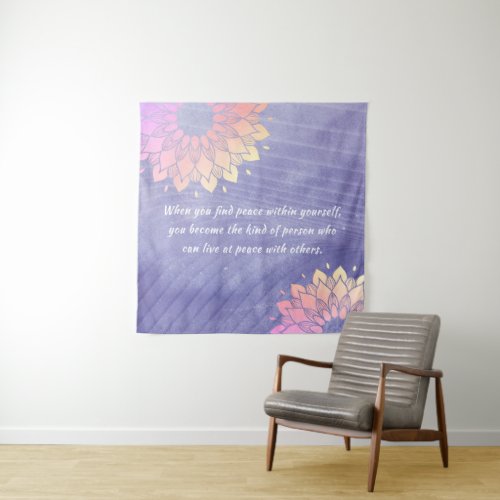 Yoga Instructor Rose Gold Mandala Quotes Tapestry