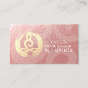 Yoga Instructor Rose Gold Meditation Pose ZEN OM Business Card